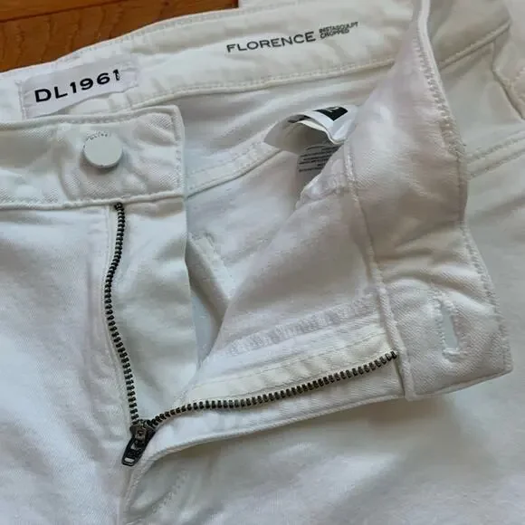 DL1961 Florence Instasculpt Cropped jeans in white, size 32 - Picture 7 of 10